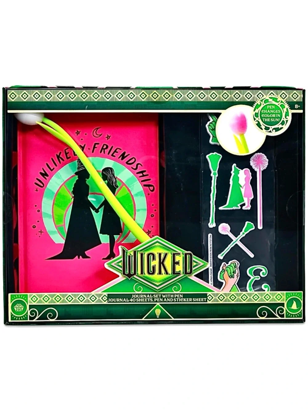 Wicked Journal Set with Color Changing Pen and Puffy Stickers NWT